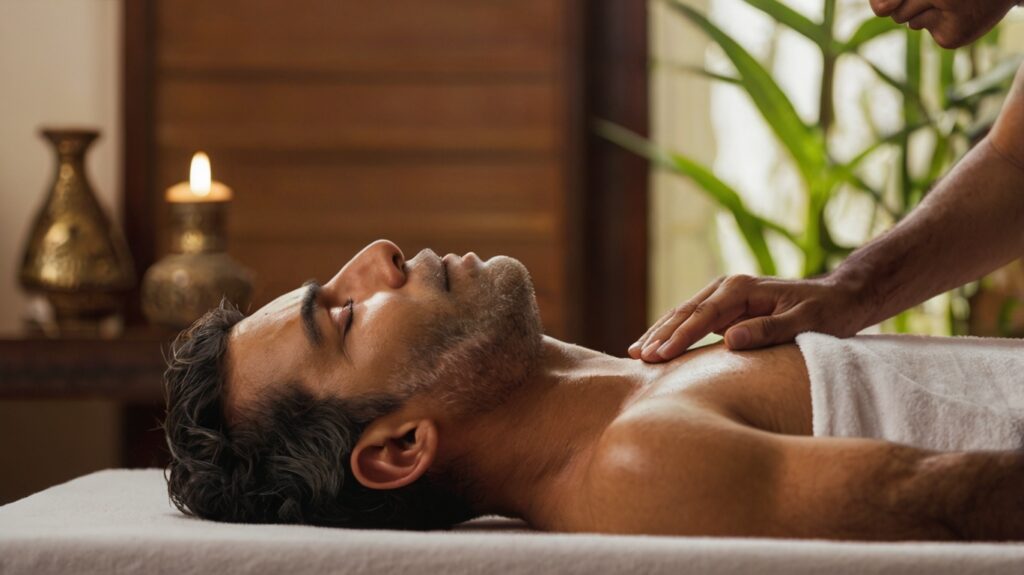 A man healing with Ayurveda method