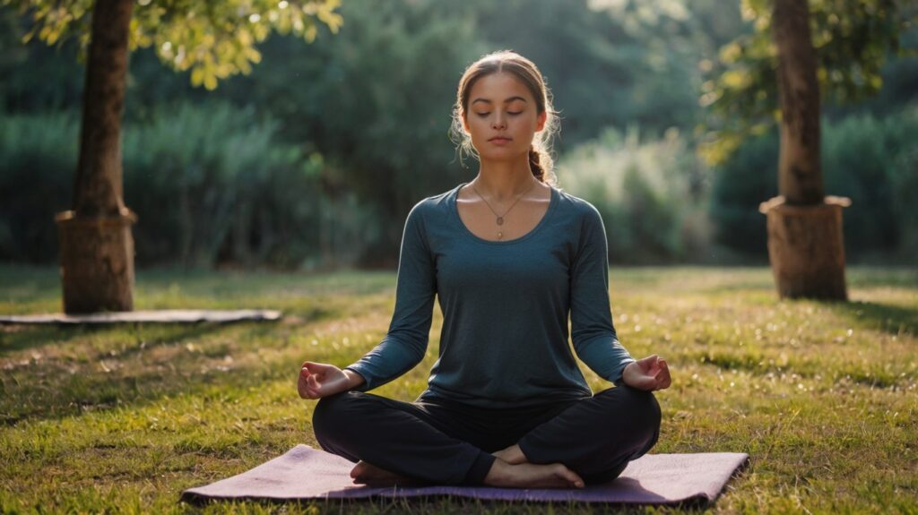 Girl doing mindful meditation